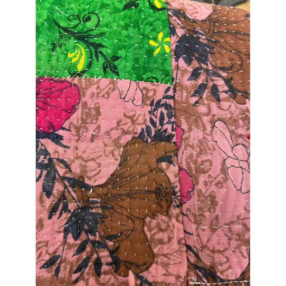 Handmade Jacket Sz XL Patchwork Quilted Maximalist Boho Artsy Art-To-Wear